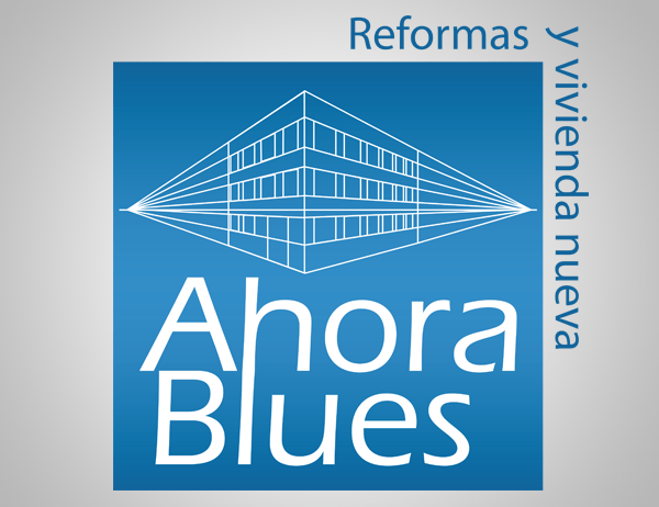 Logotipo empresa de construcción Ahora Blues